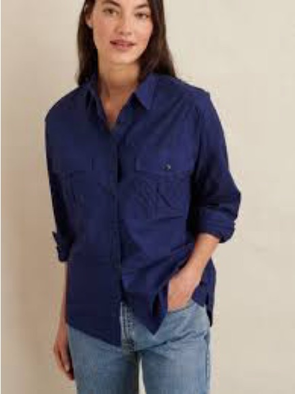 Alex Mill oversized button-up shirt with deep blue color Sz M